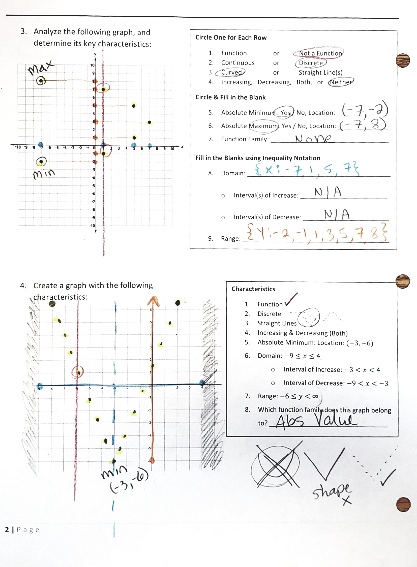 3 – Interpreting Key Characteristics of Quadratic Functions in Context ...