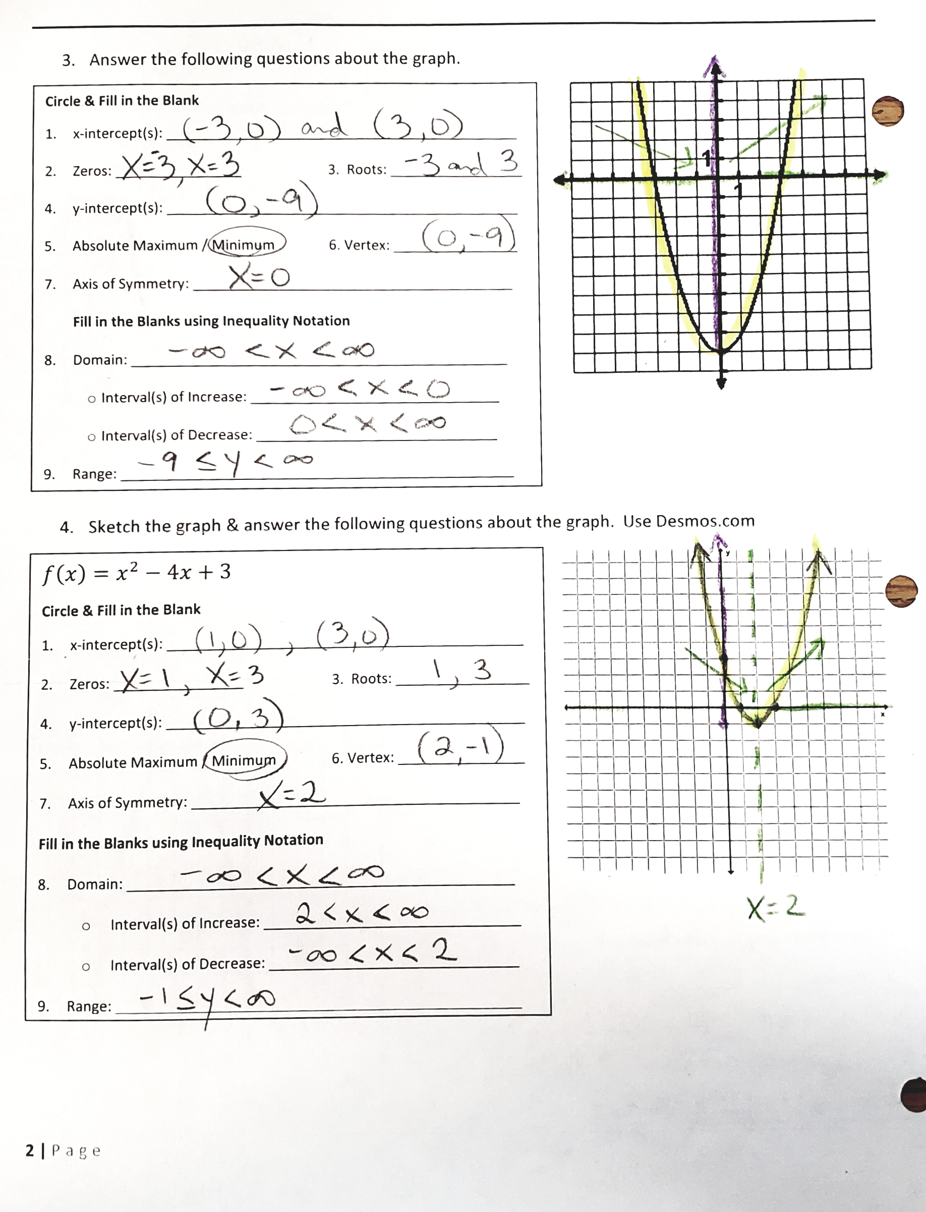 characteristics-of-graphs-worksheets